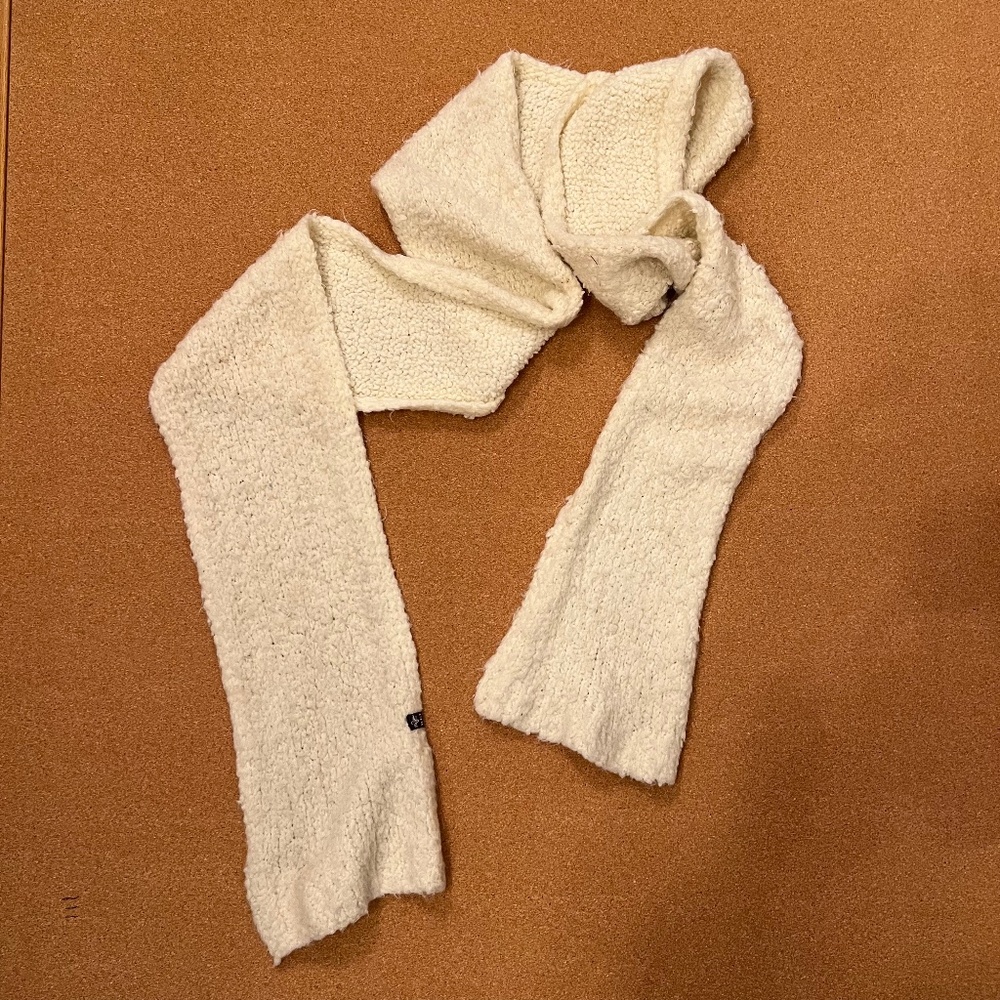 Extra Long Fuzzy White Winter Scarf from REI